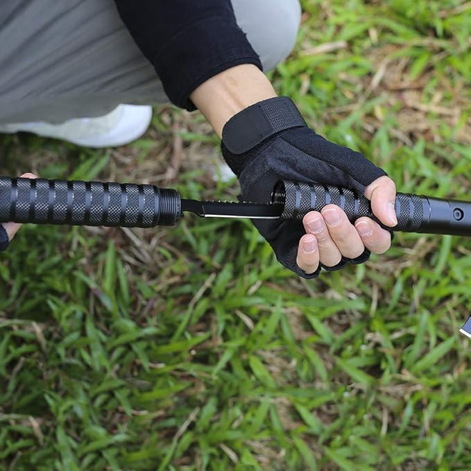 LIANTRAL Survival Camping Axe Folding Tactical Axe Hatchet with Hammer Nylon Sheath for Outdoor Adventures