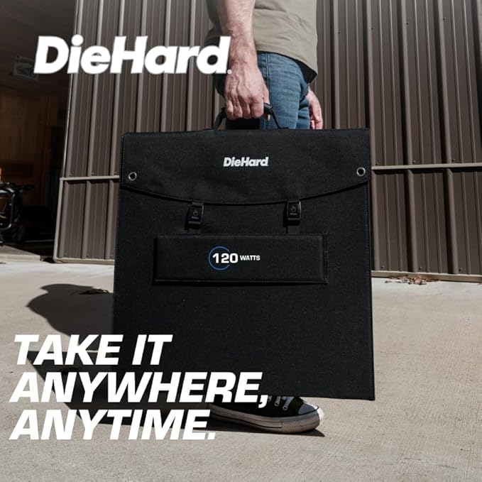 DieHard Solar Panel 120-Watt Foldable Flexible Lightweight Portable - Designed for use with DieHard Portable Power Stations