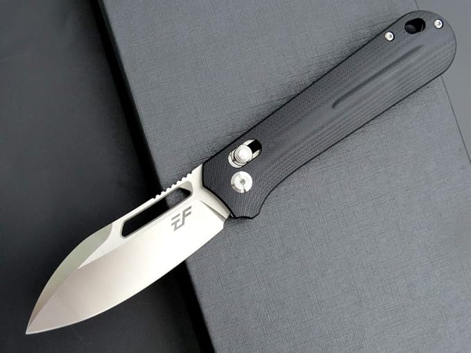Eafengrow EF963 Folding Knife D2 Steel Blade G10 Handle EDC Tool Knives for Outdoor Working Camping (Black)