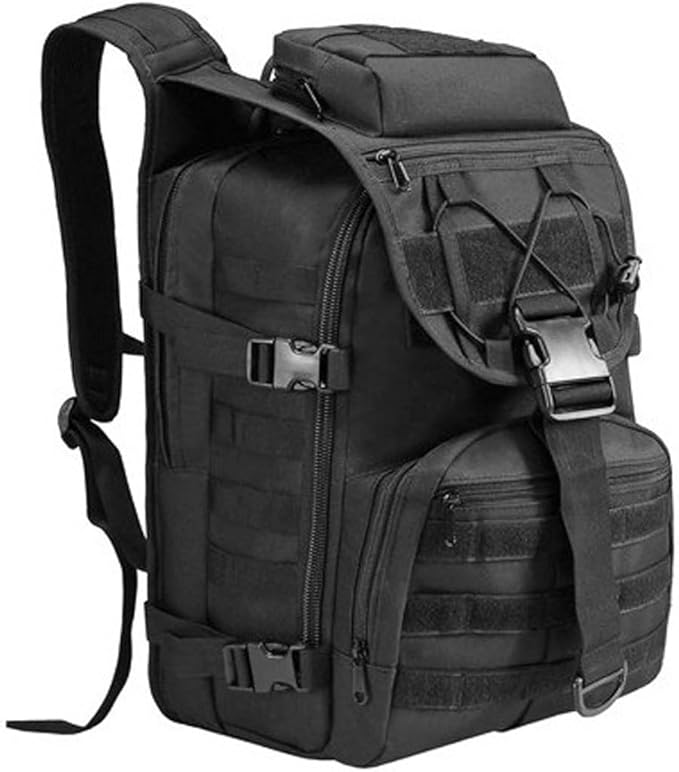 35L Military Tactical Backpacks Molle Army Assault Pack 3 Day Bug Out Bag Hiking Treeking Rucksack (Black)