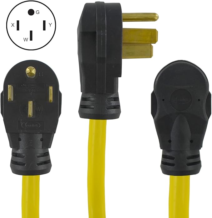 Conntek 14335 1.5-Foot Adapter 50 Amp 14-50P Male Plug To L14-30R 30 Amp 125/250 Volt Locking Female Connector Black