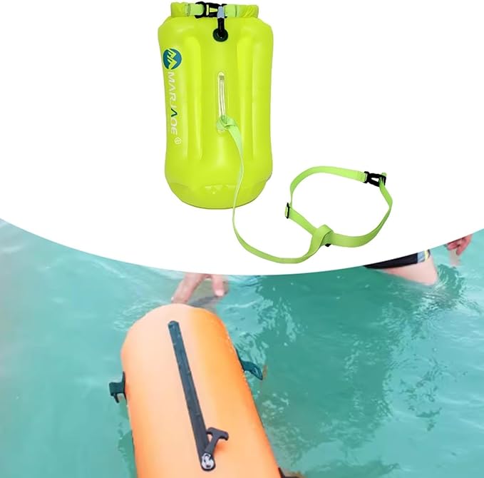 Swim Buoy 20L Sturdy Portable Roll Top PVC Waterproof Storage Bag for Rafting Canoeing Surfing Beach Hiking Yellow