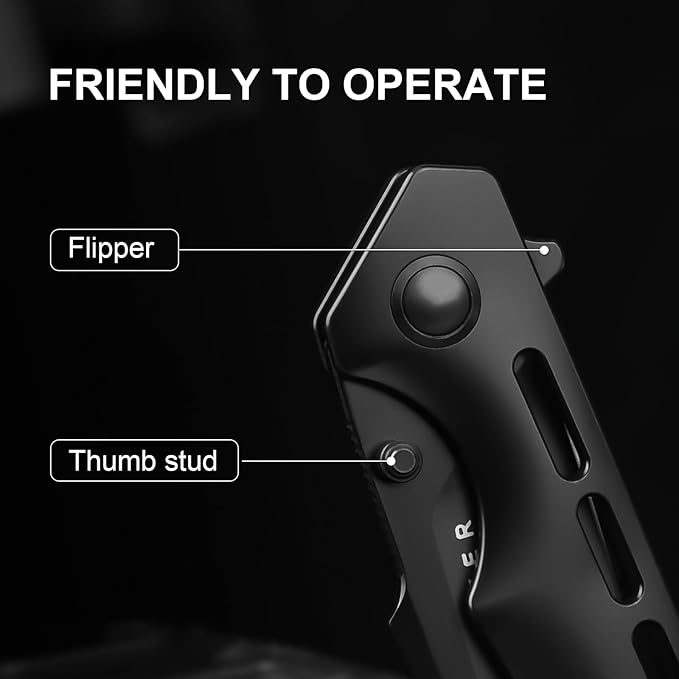 Kizer Crest Camping Folding Knives 3.05 S35VN Steel Sheepsfoot Blade Camping Knife with Black Titanium Handle Thumb Stud &amp Flipper Opener Frame Lock for Hiking Fishing Ki3714A2