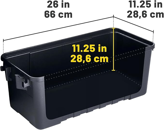 Heavy-Duty Storage Trunk 17-Gallon Capacity Lockable Black 30L x 14.25W x 12.75H Inches