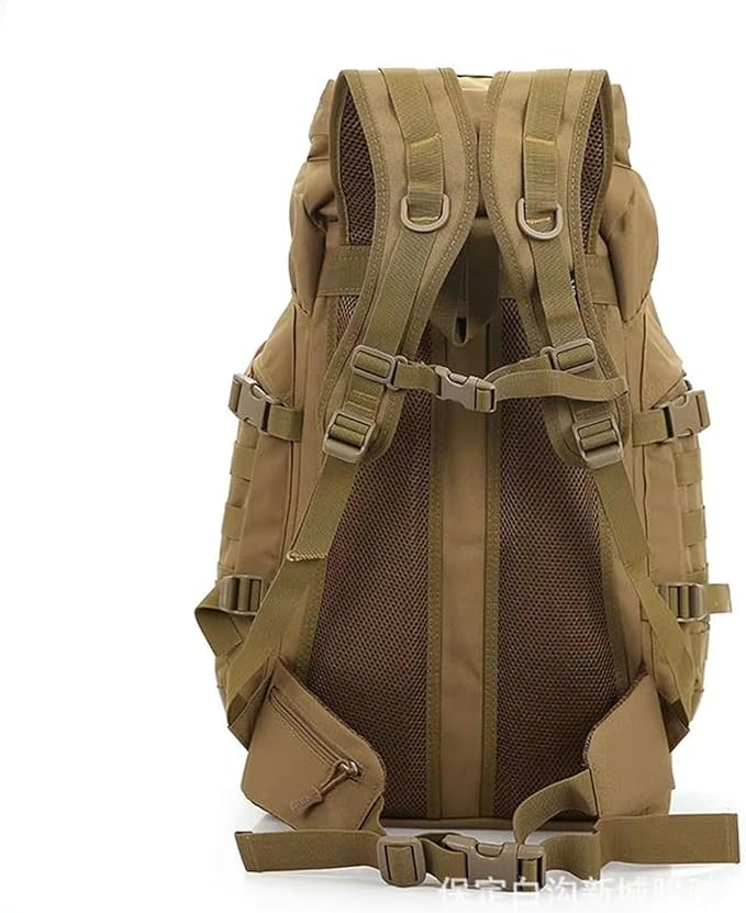 60L Men Military Bag Tactical Backpack Climbing Sport OutdoorCompatible for Luggage Camping Travel Rucksack(Khaki)