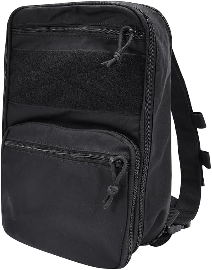 SINAIRSOFT Tactical Expandable Backpack Tactical Hydration Backpack Tactical MOLLE Flatpack D3 Carrier for Vest &amp Chest Rig (BK)