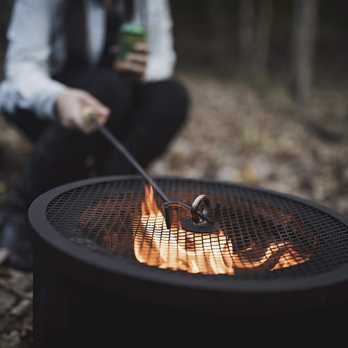 Blue Sky Outdoor Living Ridge Portable Fire Pit Smokeless Fire Pit with Spark Screen Lift and Carrying Bag Black