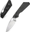 Eafengrow EF225 Pocket Knife Hunting Knives D2 Blade Titanium Handle with Clip EDC Tools Survival (black)