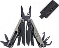 Multitool 20-in-1 Full-Size Multi-Purpose Pliers Lightweight EDC Nylon Bag With Safety Locking Camping Knives &amp Tools Mens Gifts Ideas Gifts for Hunters Men who have Everything (Black)