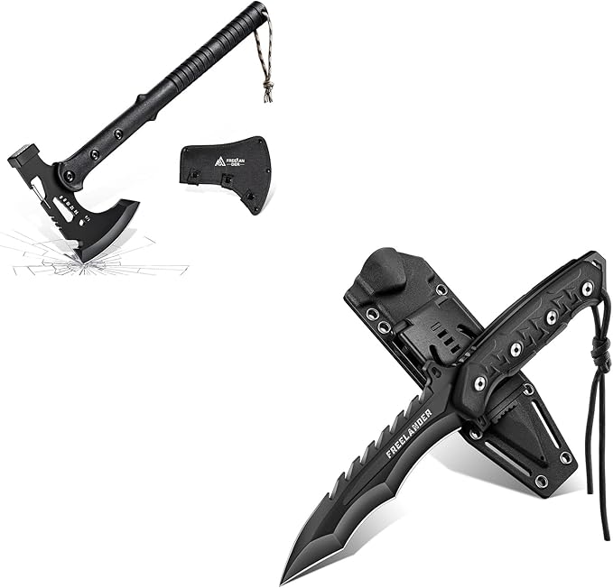 Freelander Survival Knife Bundle with Camping Axe