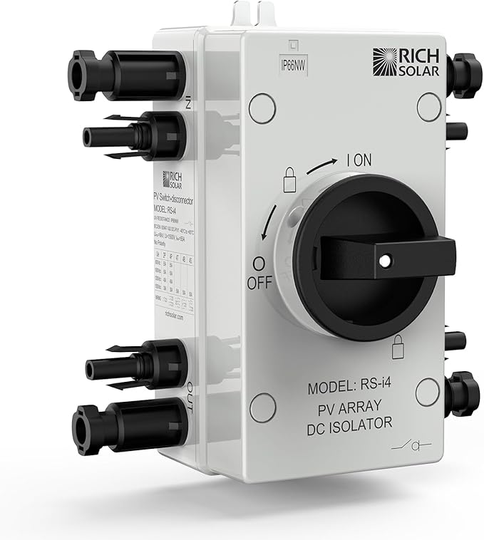 RICH SOLAR Solar PV DC Quick Disconnect Switch 1500V 32 Amps &amp 800V 55 Amps RS-i4