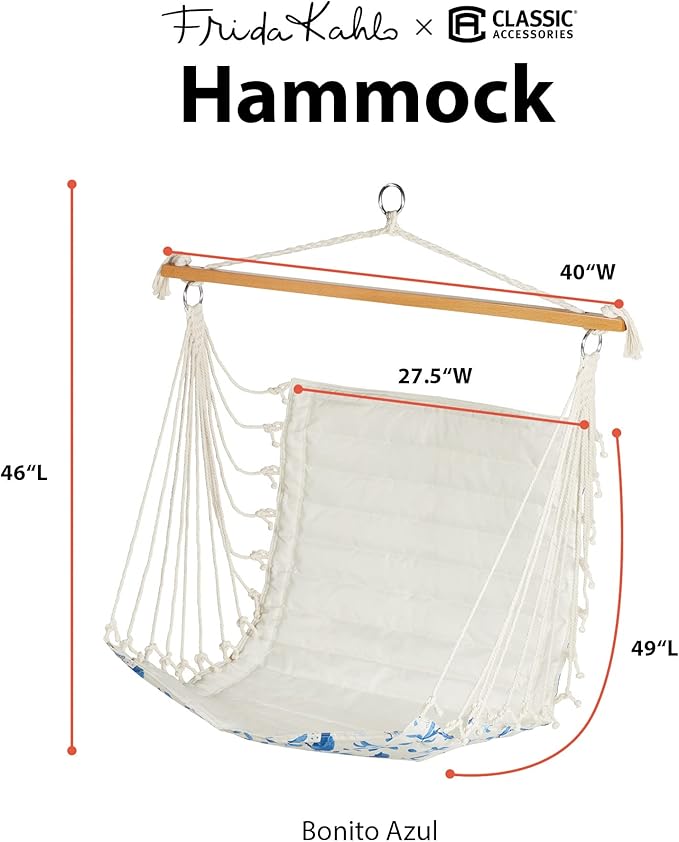 Frida Kahlo® + Classic Accessories® Outdoor Hammock Chair Bonito Azul