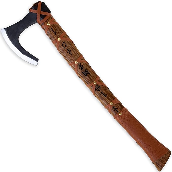 Armory Replicas™ Sunny Blaze Viking Bearded Axe – 22.5 Hand Forged High Carbon Steel Axe with Sheesham Wood Handle &amp Runes