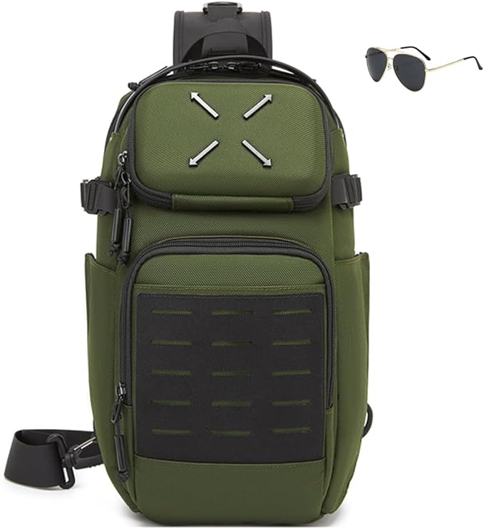 Military Tactical Sling BackpackDurable Crossbody Shoulder Bag for MenOutdoor Hiking Travel &amp Everyday Carry (green)