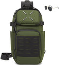 Military Tactical Sling BackpackDurable Crossbody Shoulder Bag for MenOutdoor Hiking Travel &amp Everyday Carry (green)