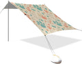 xigua Paw Print Beach Tent Sun Shelter with Carrying Bag - Silver Coated Oxford Fabric Beach Canopy for Beach Camping Fishing - Includes Windproof Ropes Sandbags &amp Stakes