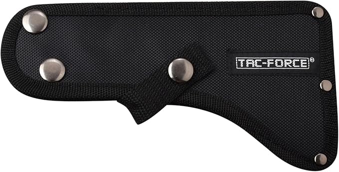 TAC-FORCE Tomahawk – Axe - Stonewash Finish Stainless Steel Blade w/Etched U.S.A. Flag Black Wood Handle Full Tang Construction Includes Nylon Sheath Tactical EDC Rescue - TF-AXE001SW