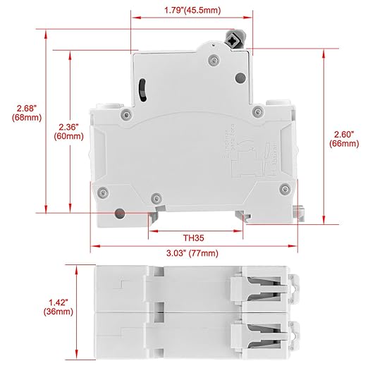 Heschen DC Miniature Circuit Breaker HSB6C-DC 4 Poles DC1000V 100A Photovoltaic Circuit Breaker for Solar PV System Solar Panels Grid System 35mm DIN Rail Mounting