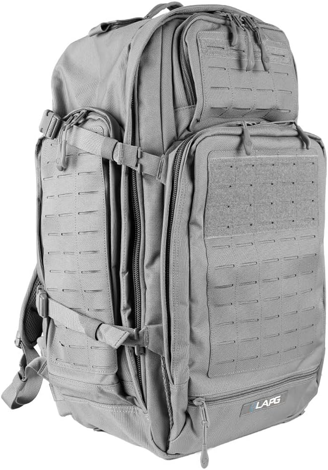 LA Police Gear Atlas 72 Hour Tactical Backpack for Men &amp Women Large Bug Out Bag with MOLLE System Hiking Hunting Combat Backpack Grey
