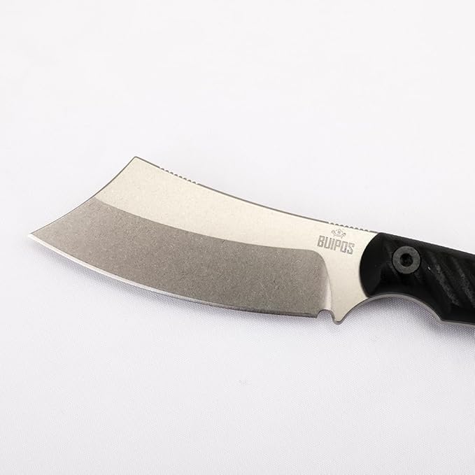 3.3 Inch DC53 Fixed Blade Outdoor Camping Straight Knife with Kydex Sheath Gift for Men (Black handle white blade)