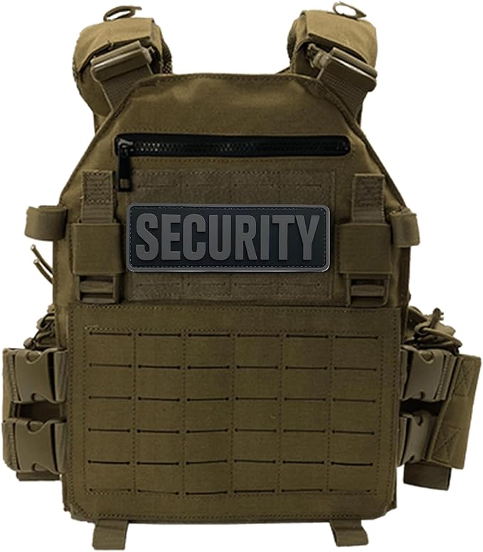 3Pcs PVC Security Patch with Hook Fastener Back for Hats Caps Vests Jackets Bags Backpacks (3 Pack 1Pcs 4 x 1.4 1Pcs 6 x 2 and 1Pcs 8.5 x 3)