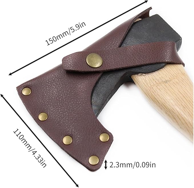 Hatchet Sheath Head Cover Holster Case Leather Hatchet Sheath Protective with Waist Hangings for Hiking Camping