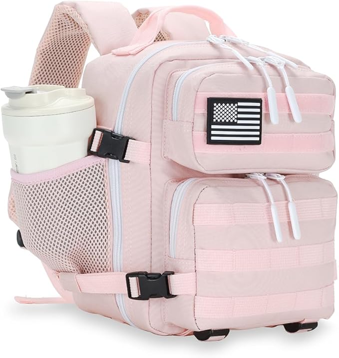 9L Mini Tactical Backpack for Men and Women Tactical Backpack Small for Hiking Small Tactical Bag（Pink）