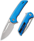 CIVIVI Odium Small Folding Knife –2.65 Stonewashed D2 blade G10 Handle Ball Bearings Pivot Flipper Opening Knife with Reversible Deep Carry Clip C2010C (Blue)