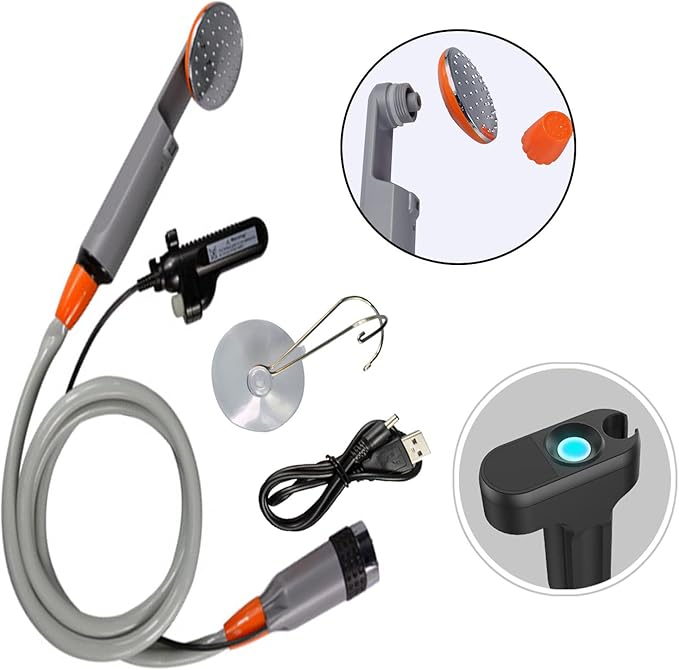 Portable Camping ShowerOutdoor Shower KitBattery PoweredPortable and Easy to CarryFlexible and Easy to MoveThe First Choice for Camping Traveling and Outdoor Activities