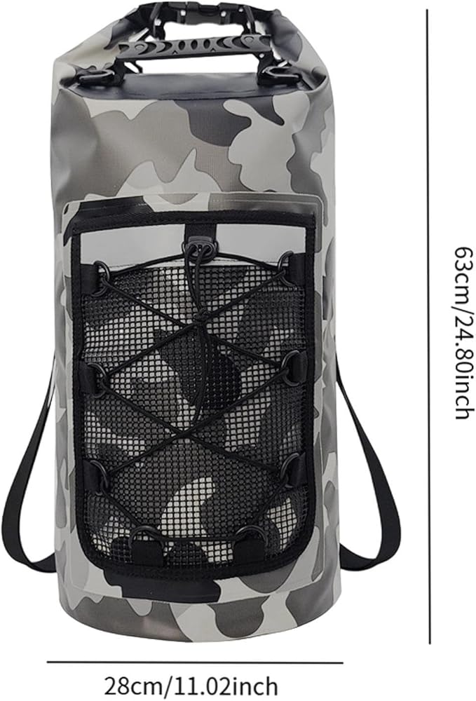Waterproof Dry Bag Storage Bag with Handle Versatile Backpack for Travel Hiking Fishing Rafting Boating- Gray