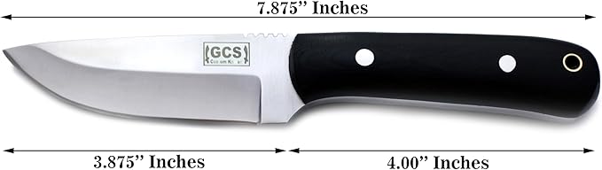 GCS Handmade D2 Steel Hunting And Skinning Knife with Black Micarta Handle Full Tang Blade and Leather Sheath for Hunting Hunting Camping Survival EDC-GCS 944