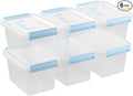 3 Quart Plastic Storage Bins Pack of 6 Small Boxes with Lids