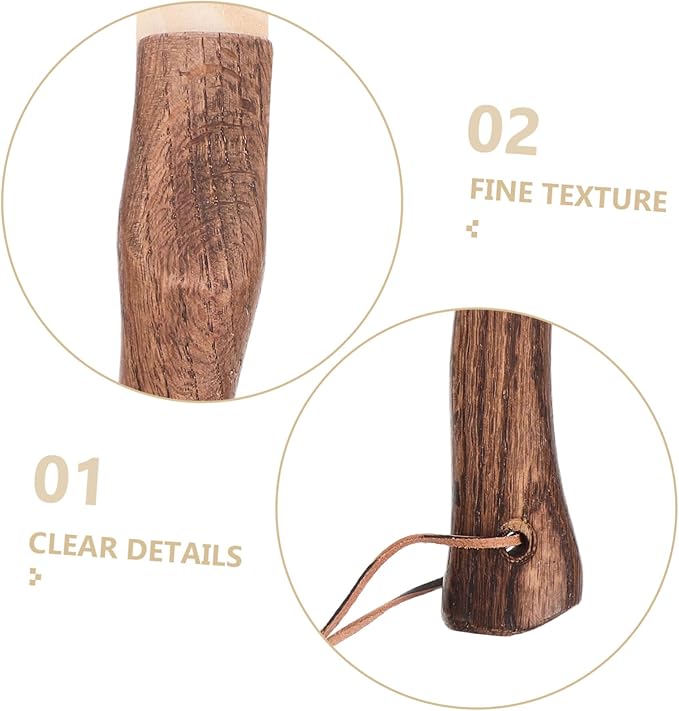 Veemoon 2pcs Replacement Curved Wooden Handle for Axe Hatchet Portable Short Trench Tool Handle Solid Wood Construction