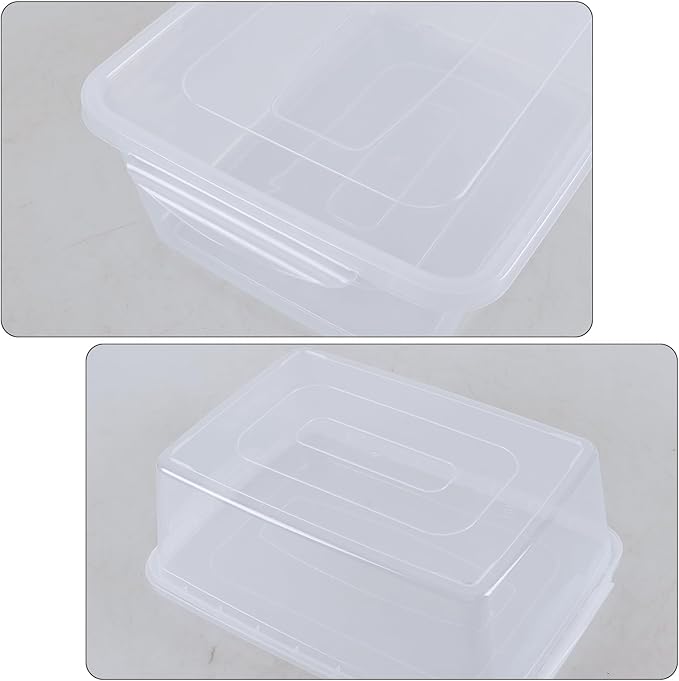 2 Packs Plastic Clear Storage Bins with Lid Latch Containers with Lid 16 L