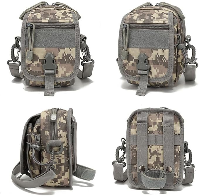 Outdoor Sports Hiking Sling Pack Camouflage Tactical Molle Shoulder Bag - Tan Medium