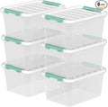6-Pack Clear Plastic Storage Boxes 20 Quart Plastic Storage Bins with Lids