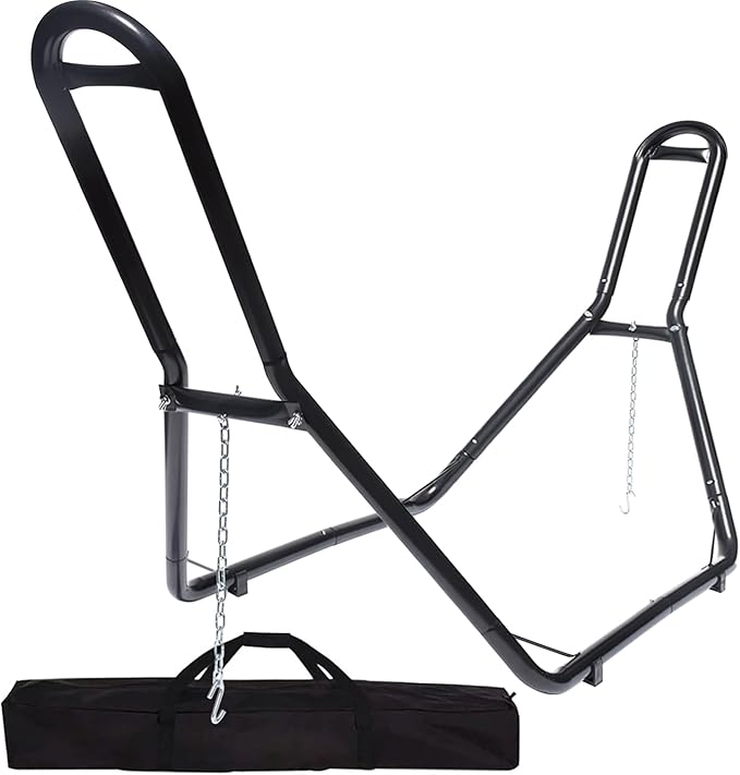 Zupapa 2 Person Steel Hammock Stand 550 lb Capacity Portable Hammock Frame Stand Heavy Duty for 9 to 14Feet Hammocks Carry Bag Included Black