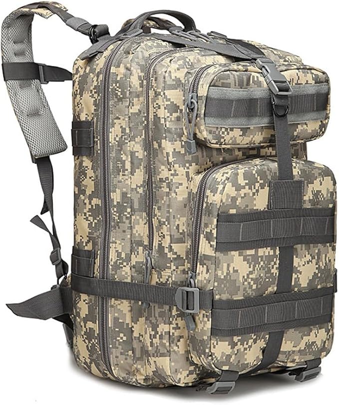 Military Tactical Backpack 3 Day Assault Pack Army Molle Bag Backpacks Rucksack Army Assault Pack 45L (ACU Color)