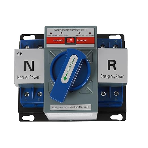 (New) 2P 63A Dual Power Automatic Transfer Switch with Manual Changeover and Generator 110V Blue