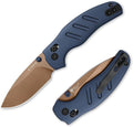 Kizer C01C 2.9 CD Sheepdog Pocket Knife 2.95 Elmax Drop Point Blade Folding Knife with Blue Aluminum Handle EDC Knives with Thumb Stud Small Camping Survival Knives Ki3488.29CDA1