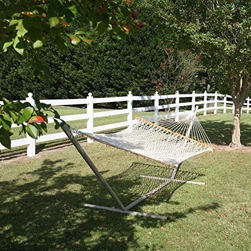 Original Pawleys Island 13OC Original Deluxe Cotton Rope Hammock with Free Extension Chains &amp Tree Hooks Handcrafted in The USA Accommodates 2 People 450 LB Weight Capacity 13 ft. x 55 in.