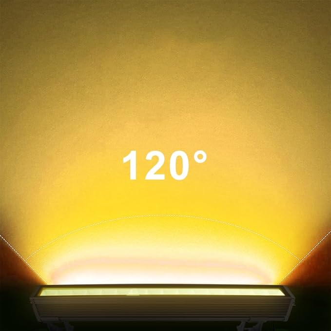 Warm White Wall Washer Light 17 Inch 2 Pack 3000K Patio Flood Light 48W IP66 Outdoor Bar Light for Landscape Church Yard Garden Building