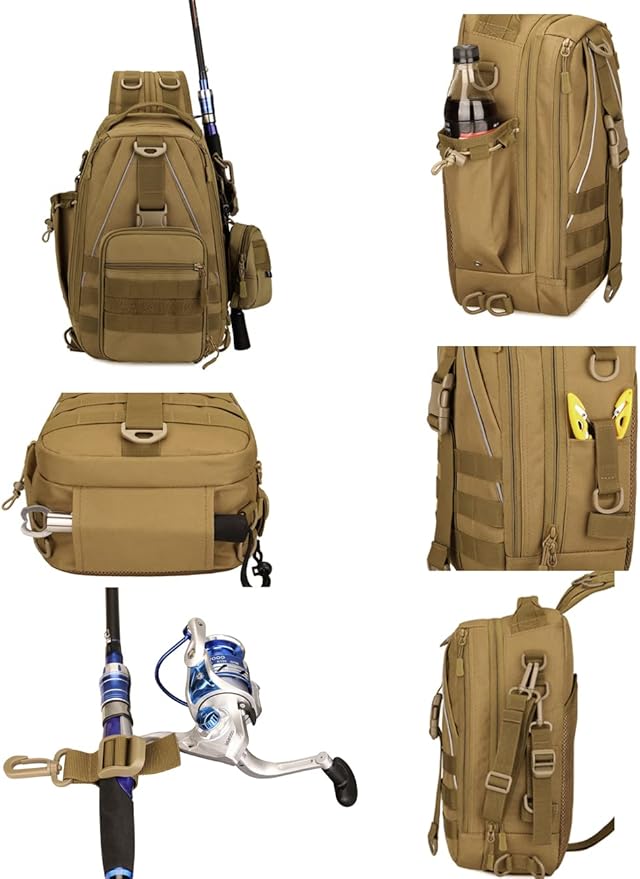 Tactical Daypack Molle Sling Bag for Men Chest Pack Molle Backpack Bug Out Bag