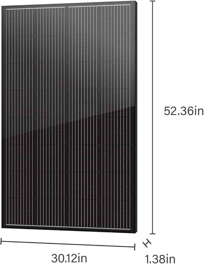 Newpowa 10BB Cell 200W Monocrystalline 200 Watt 12V Solar Panel Black Frame High Efficiency RV Marine Boat Off Grid