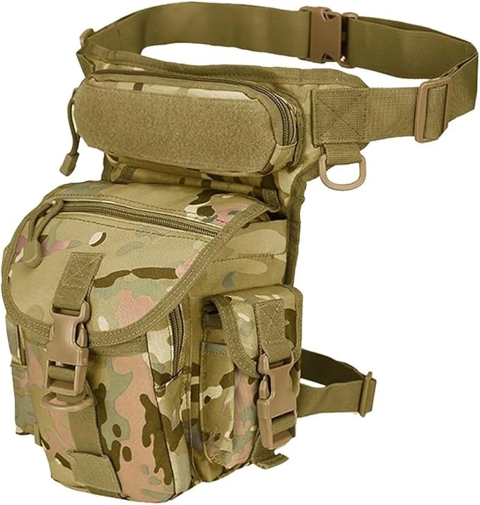 Genérico Tactical Drop Leg Pouch Bag Thigh Pack WaistCompatible For Motorcycle Racing Bike QualCycling Hiking(CP)