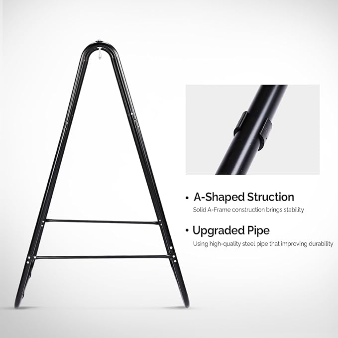 Hammock Chair StandHeavy-Duty Steel Hammock Stand600LBS Multi-Use Swing Stand for Outdoor IndoorHammock Chair not Include