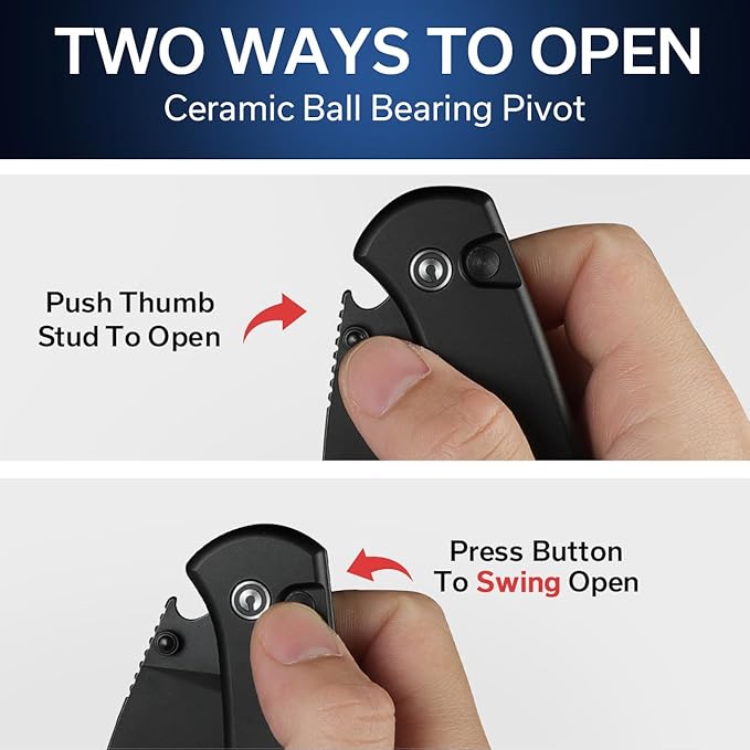 CIVIVI Pocket Folding Knife- Button Lock Knife with Thumb Stud Opener for EDC 2.98 14C28N Blade Aluminum Handle Qubit Utility Knife for Men Women Gift C22030E-1