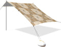 xigua Paw Print Beach Tent Sun Shelter with Carrying Bag - Silver Coated Oxford Fabric Beach Canopy for Beach Camping Fishing - Includes Windproof Ropes Sandbags &amp Stakes