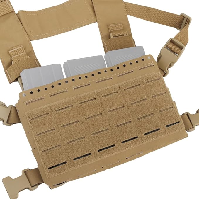 Tactical Pouches Chest Pack with Triple Magazine InsertMOLLE Chest Rig with Placard Hook Loop