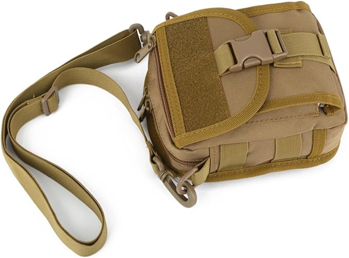 Waterproof Tactical Nylon Molle Waist Pack Hiking Fishing Hunting Sports Waist Bag Camping Messenger Bag(Black)